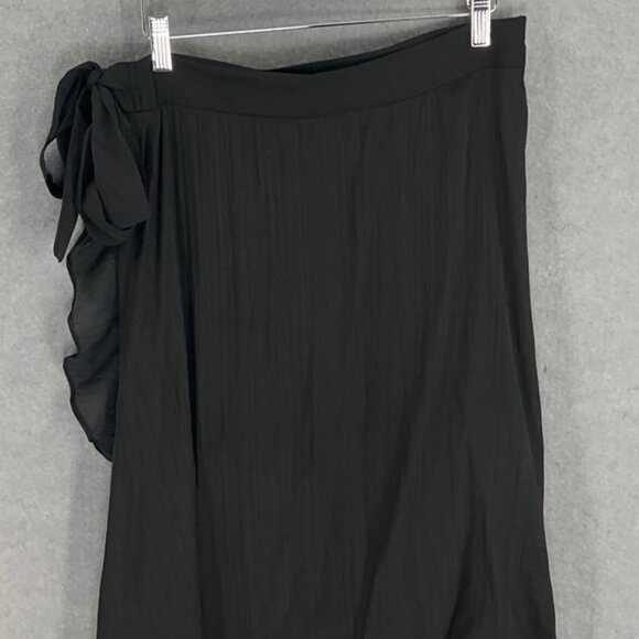 Maeve Anthropologie Black Ruffle Wrap Maxi Skirt MP Midi Party Career‎ - Picture 6 of 11
